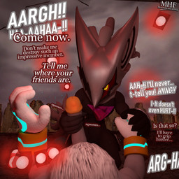 anthro big_penis captured dialogue duo genitals handjob holding_another's_penis holding_penis interrogation male male/male mask penile penis penis_grab sex squeezing text torture moorsheadfalling sega sonic_forces sonic_the_hedgehog_(series) infinite_(sonic) silver_the_hedgehog canid canine canis eulipotyphlan hedgehog jackal mammal 1:1 2019 3d_(artwork) digital_media_(artwork) english_text