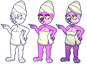 anthro buckteeth cigarette female solo teeth towel towel_on_head garyguidrozarts lagomorph leporid mammal rabbit