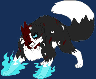 ambiguous_gender angry bared_teeth black_body black_fur blue_fire collar colored_fire digitigrade elemental_manipulation eyebrows facial_scar feral fire fire_manipulation fur looking_up markings missing_eye moon_(marking) notched_ear paws red_collar red_scar scar simple_background solo spiked_collar spikes tail transparent_background white_body white_fur white_spikes sebdoggo domestic_cat felid feline felis mammal 2017 aliasing alpha_channel digital_drawing_(artwork) digital_media_(artwork) flat_colors full-length_portrait microsoft_paint_(artwork) portrait