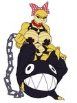 anthro areola areola_slip big_breasts biped breasts camel_toe claws clothing female harness legwear nipple_tape pasties solo tape thigh_highs toe_claws junker_draws mario_bros nintendo koopaling wendy_o._koopa chain_chomp 3:4 absurd_res hi_res