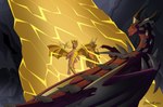 anthro cave claws crystal female feral frozen group horn larger_male male multi_horn scratches size_difference smile smirk tail wings zilonking activision mythology spyro_the_dragon cynder malefor sparx spyro arthropod dragon dragonfly insect mythological_creature mythological_scalie scalie absurd_res comic digital_media_(artwork) hi_res signature