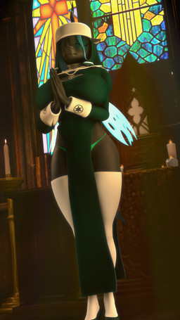 anthro anthrofied big_breasts breasts candle church clothing female leggings legwear nun nun_outfit praying solo donglysfm friendship_is_magic hasbro my_little_pony queen_chrysalis_(mlp) arthropod changeling_(mlp) 3d_(artwork) 4k 9:16 absurd_res digital_media_(artwork) hi_res source_filmmaker_(artwork)