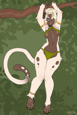anthro areola biped breasts clothed clothed_anthro clothed_female clothing feet female fingers front_view fur hair looking_at_viewer navel nipples piercing smile solo tail teeth toes tongue kittydee haplorhine mammal monkey primate 2025 digital_drawing_(artwork) digital_media_(artwork) hi_res