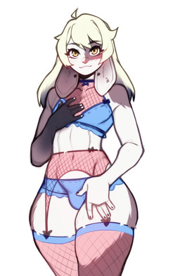 anthro biped blush bra clothed clothing eyebrows eyelashes femboy front_view hair legwear looking_at_viewer male mouth_closed panties pupils simple_background smile solo thick_thighs thigh_highs underwear suelix sylve_(dusksaint) lagomorph leporid mammal rabbit 2025 digital_media_(artwork) hi_res