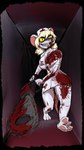 anthro big_breasts blood blood_on_arm blood_on_body blood_on_breast blood_on_clothing blood_on_face blood_on_weapon bodily_fluids breasts chainsaw cleavage clothed clothing evil_grin female fur hat headgear headwear nurse nurse_clothing nurse_hat nurse_headwear pawpads pink_inner_ear pink_pawpads pink_tail power_tool smile solo tail tools weapon white_body white_fur yellow_eyes causticutie terrible_mouse lorna_(terrible_mouse) mammal mouse murid murine rodent 9:16 hi_res