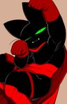 anthro black_body black_fur cape clothing cute_fangs digitigrade fur green_eyes male muscular muscular_anthro muscular_male pecs red_clothing solo underbite nemhippie cartoon_network mao_mao:_heroes_of_pure_heart sheriff_mao_mao_mao domestic_cat felid feline felis mammal hi_res