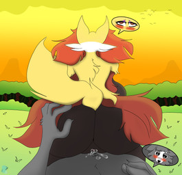 anthro big_breasts big_butt blush bodily_fluids bone bone_mask breasts butt cloud cowgirl_position cum cum_in_vagina cum_inside cum_while_penetrated duo eyelashes eyeshadow female female_on_top female_penetrated flock_of_birds fluffy fluffy_ears from_front_position genital_fluids genitals grass hand_on_butt makeup male male/female male_on_bottom male_penetrating male_penetrating_female mask mountain narrowed_eyes navel on_bottom on_top penetration penile penile_penetration penis_in_vagina plant raised_tail rear_view seductive sex shrub skull skull_mask sunset tail tree vaginal vaginal_penetration vulva therealnaffy nintendo pokemon kage_(naffy) canid canine canis deer delphox fox generation_6_pokemon hybrid mammal pokemon_(species) wolf 2021 absurd_res hi_res