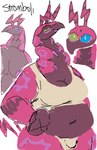 anthro big_breasts breasts bulge clothing gynomorph heterochromia intersex open_mouth open_smile smile solo underwear guncht nintendo pokemon stromboli_(guncht) generation_5_pokemon pokemon_(species) scolipede trans_(lore) trans_woman_(lore)