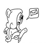 clothing earth_pony emerald_jewel_(colt_quest) envelope equid equine fan_character feral ficficponyfic hasbro horse male mammal monochrome my_little_pony pony simple_background solo young young_feral young_male