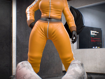 anthro belly_rub bodily_fluids camel_toe clothed clothing duo female first_person_view genitals glowing glowing_eyes grinding growling hair hair_over_eyes humping immobile immobilization inflated_belly inflation lactating licking milk moan plump_labia raised_clothing sound_effects swelling tail tail_motion tailwag teasing teasing_viewer tongue tongue_out torn_clothing tracksuit uniform vulva zoidrawzaton scp_foundation scp-1471-a_(mal0vent) scp-686 canid canine canis malo mammal skulldog_(species) wolf animated huge_filesize long_playtime sound video