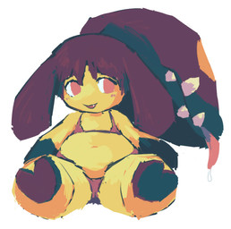 bikini clothing female sharp_teeth simple_background sitting slightly_chubby solo swimwear teeth two-piece_swimsuit white_background petday nintendo pokemon generation_3_pokemon humanoid mawile pokemon_(species) hi_res