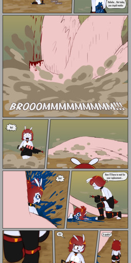 3_toes 4_fingers antennae_(anatomy) anthro beak blood blood_splatter blue_blood bodily_fluids bottomwear breasts carried clothed clothing collar colored_blood crush death decapitation disembowelment duo dying eating fail failure falling fatal fatal_wound feathers feet female fingers flat_chested gore guts gutted headless holding_object imminent_death intestines killing kneeling melee_weapon mutilated mutilation naturally_censored naturally_censored_breasts onomatopoeia organs pain plant pupils ranged_weapon raygun relieved ryona severed_body_part shaking sharp_teeth skimpy skirt sound_effects stab suffering sword talons teeth text toes topless topless_female underwear unusual_blood unusual_bodily_fluids upskirt violence weapon wince wounded e254e unnamed_character alien avian bird absurd_res english_text hi_res smaller_version_at_source