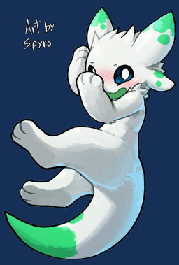 3_toes ambiguous_gender blush chibi covering covering_face feet fur kemono looking_at_viewer solo toes white_body white_fur blitzdrachin conditional_dnp monster 2022 alpha_channel signature