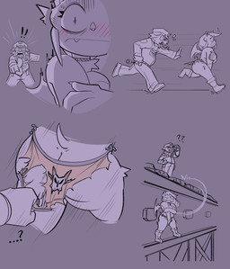 anthro badge blush boots breasts butt cleavage clothed clothing covering covering_breasts covering_crotch covering_self cuff_(restraint) duo eyewear fangs female footwear handcuffs hat headgear headwear male metal_cuffs mostly_nude outside panties police police_hat police_officer police_uniform restraints running_away shoes sunglasses tail teeth torn_clothing torn_panties torn_underwear tusks underwear uniform wings blueregardtwo tasha_(blueregardtwo) bat mammal suid suine sus_(pig) wild_boar hi_res