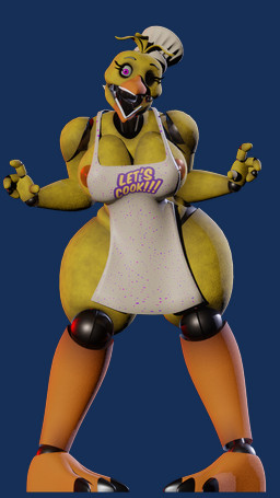 3_toes 4_fingers anthro apron apron_only areola beak big_breasts breasts chef_hat clothing eyelashes feet female fingers hat headgear headwear looking_at_viewer machine nipples non-mammal_breasts non-mammal_nipples one_eye_closed open_mouth orange_beak purple_eyes red_areola red_nipples simple_background solo standing talons teeth text text_on_clothing thick_thighs toes toothed_beak transparent_background white_apron white_clothing wide_hips wink winking_at_viewer yellow_body atumalaca atumalaca_(modeler) five_nights_at_freddy's scottgames chica_(fnaf) animatronic avian bird chicken galliform phasianid robot robot_anthro 2025 3d_(artwork) 9:16 alpha_channel digital_media_(artwork) english_text full-length_portrait hi_res portrait