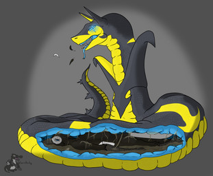anthro black_body black_feathers blue_insides blue_internal blue_tongue bodily_fluids digestion duo feathers feral fully_inside inside_stomach internal male male/male male_pred male_prey markings organs stomach stomach_acid teeth tongue vore white_body white_feathers yellow_markings sorrelbirdy(artist) nintendo pokemon arcaneus_(mr.arcaneus) sorrel_(sorrelbirdy) avian bird generation_5_pokemon motacillid oscine passerine pokemon_(species) reptile scalie serperior snake wagtail absurd_res hi_res