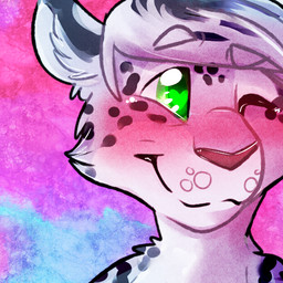eyebrows fur hair male markings one_eye_closed simple_background smile spots spotted_body spotted_fur mumbleuniverse mars_(thequeenofmars) felid mammal pantherine snow_leopard 1:1 2015 low_res
