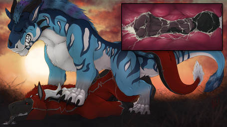 4_toes anal anal_knotting anal_penetration animal_genitalia animal_penis bared_teeth between_legs black_body black_fur black_penis blue_body blue_fur blue_mane bodily_fluids claws clenched_teeth cum cum_in_ass cum_inside cumshot cutaway doggystyle dominant dominant_male dripping drooling duo ejaculation equine_genitalia equine_penis eyes_closed feet feral feral_on_feral feral_penetrated feral_penetrating feral_penetrating_feral flared_penis fluffy from_behind_position fucked_silly fur genital_fluids genitals horn hybrid_genitalia hybrid_penis internal knot knotted_equine_penis knotted_penis knotting looking_pleasured male male/male male_penetrated male_penetrating male_penetrating_male mane medial_ring mounting multicolored_body multicolored_fur orgasm_face outside penetration penis pinned pinned_to_ground red_body red_fur red_mane saliva sex sharp_teeth sheath striped_body striped_fur stripes sunset tail teeth tight_fit toes tongue tongue_out vein veiny_penis white_body white_fur x-ray_view hananners mythology draco_(zephyrthedrake) dracuss_(xxbriskxx) dragon felkin furred_dragon furred_scalie mammal mythological_creature mythological_scalie scalie absurd_res digital_media_(artwork) hi_res