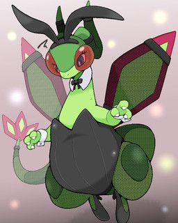 3_fingers black_clothing bodily_fluids bunny_costume claws clothing costume eyelashes fake_ears fake_rabbit_ears female feral finger_claws fingers fishnet_clothing fishnet_stockings footwear green_body green_tail high_heels leotard pokemorph shoes solo sweat sweatdrop tail wings nak_anust nintendo pokemon flygon generation_3_pokemon pokemon_(species) 4:5