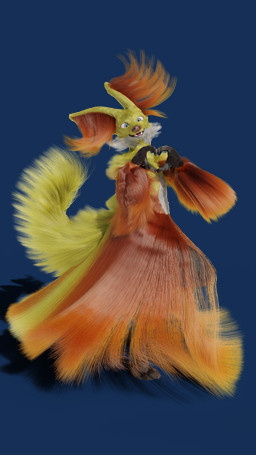 ambiguous_gender anthro black_body black_fur blue_eyes fur gesture heart_gesture looking_at_viewer multicolored_body multicolored_fur red_body red_fur solo tail teeth white_body white_fur yellow_body yellow_fur doublestuffed nintendo pokemon delphox generation_6_pokemon pokemon_(species) 3d_(artwork) 9:16 absurd_res alpha_channel blender_(artwork) digital_media_(artwork) hi_res
