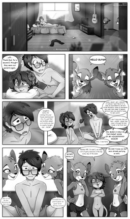 accessory adolescent anthro bed bedroom bedroom_eyes breasts building butt clothed clothing day detailed_background dialogue discarded_clothing discarded_underwear embarrassed eyewear female flat_chested furniture genitals glasses group heart_symbol house human_on_anthro innie_vulva inside interspecies light loli male male/female narrowed_eyes nude relieved seductive small_breasts sun sunlight surprised text underwear vulva window young young_anthro young_female piporete jin_yorushika kaiti_(piporete) katy_(piporete) keiko_sakmat cervine deer felid human lion mammal pantherine absurd_res comic english_text hi_res monochrome right_to_left signature url sibling_(lore) sister_(lore) sisters_(lore) twins_(lore)
