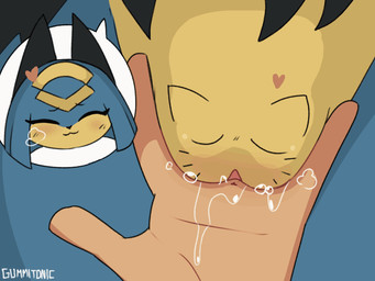 5_fingers ambiguous_gender ambiguous_human anthro biped black_body black_ears black_fur black_nose blinking blue_body blue_fur blue_hair blush blush_lines bodily_fluids clitoral_hood close-up crotch_shot cutaway disembodied_hand duo eyelashes female female/ambiguous female_anthro fingering fingering_partner fingers fur genital_close-up genital_fluids genital_focus genitals hair heart_symbol human_on_anthro interspecies light-skinned_human light_body light_skin multicolored_body multicolored_fur nude nude_anthro nude_female open_mouth open_smile palphilia pupils red_eyes sex smile text vaginal vaginal_fingering vaginal_fluids vaginal_fluids_on_hand vulva_close-up vulva_focus yellow_body yellow_fur gummitonic palworld pocketpair pussy-cat_(meme) human mammal pal_(species) sekhmet_(pal) 2026 2d_animation 4:3 animated animated_gif artist_name digital_media_(artwork) frame_by_frame short_playtime