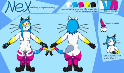 animal_genitalia anthro balls big_whiskers black_body black_ears black_fur black_inner_ear black_tail blue_body blue_eyewear blue_fur blue_glasses blue_hair blue_pawpads blue_tail breasts erection eyelashes eyewear flaccid fur fur_markings genitals glasses hair huge_whiskers long_whiskers male markings multi_nipple nipples pawpads penis pink_body pink_fur pink_penis pink_tail red_eyes sheath solo stated_pronouns tail text whiskers white_balls white_body white_ears white_fur white_sheath white_tail yellow_body yellow_fur yellow_sclera yellow_tail trooper3 sylvie_(trooper3) domestic_cat felid feline felis mammal 2024 character_name english_text model_sheet