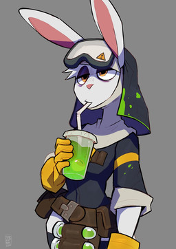 anthro bendy_straw clothed clothed_anthro clothed_female clothing container cup drinking_straw eyeball eyewear female female_anthro goggles laboratory_equipment laboratory_glassware narrowed_eyes nun nun_habit pink_nose pouch_(clothing) religious_clothing scientific_instrument slime sludge solo test_tube vial yellow_eyes foresttherotten lagomorph leporid mammal rabbit 2020 digital_drawing_(artwork) digital_media_(artwork) half-length_portrait hi_res portrait