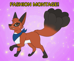 ambiguous_gender black_body black_fur brown_eyes clothing collar dipstick_tail ear_piercing ear_ring eye_patch eyewear feral fur glasses hat headgear headwear kerchief leg_markings looking_at_viewer markings neckerchief neckwear pattern_background piercing quadruped raised_tail red_body red_fur ring_piercing scarf simple_background smile socks_(marking) solo tail tail_markings teeth text triforce wearing_glasses white_body white_fur tastytales nintendo pokemon the_legend_of_zelda z_(tastytales) generation_8_pokemon nickit pokemon_(species) 2d_animation animated english_text