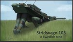 all_fours ambiguous_gender barefoot blue_eyes border cloud day feet grass grey_border machine outside plant solo stridsvagn_103 swedish_flag tank text vehicle vonkickass living_machine living_tank living_vehicle 2018 digital_media_(artwork) english_text