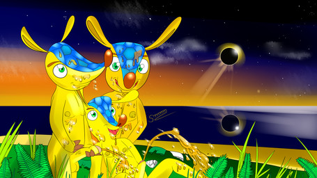 anthro balls beach bodily_fluids brown_nose clothed clothing cloud eclipse family genital_fluids genitals green_eyes group humanoid_genitalia humanoid_penis light male male/male moon moonlight nude partially_clothed pecs peeing peeing_inside penis sand shell sky smile star starry_sky sun tongue tongue_out trio underwear underwear_down urine urine_in_ass urine_in_mouth urine_on_belly vein veiny_penis water watersports yellow_body young giga_larry fuleco armadillo mammal xenarthran 16:9 2024 4k absurd_res hi_res signature widescreen father_(lore) grandparent_(lore) incest_(lore) parent_(lore)