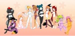 anthro clothing dipstick_tail female group hair legwear markings multicolored_hair naturally_censored nude simple_background sparklefur tail tail_markings tail_tuft thigh_highs tuft two_tone_hair luna777 akemi_(luna777) jian_(character) kama_(character) may_(character) nuray_(character) taratsu_(character) trixie_(luna777) yogurt_(luna777) yukiko_(character) bear giant_panda mammal moondog mouse murid murine rodent jam_(disambiguation)