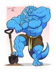 anthro biceps bottomwear claws clothing dinosaur_tail male muscular muscular_anthro muscular_male nipples non-mammal_nipples pants pecs pose shovel solo tools working gepredators extreme_dinosaurs spike_(extreme_dinosaurs) ceratopsian dinosaur ornithischian prehistoric_species reptile scalie triceratops