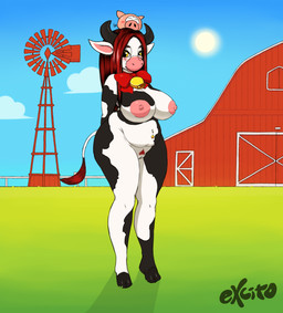 anthro areola barefoot barn bell belly big_areola big_breasts black_body black_fur black_hair black_hooves black_horn blush breasts building casual_exposure cloud cowbell curved_horn curvy_figure day duo eyebrows eyewear eyewear_only farm feet female female_focus front_view fupa fur genitals glasses glasses_only glistening glistening_body glistening_breasts glistening_fur glistening_hair grass hair half-closed_eyes hands_behind_back hooves horn huge_breasts humanoid_genitalia humanoid_vulva innie_vulva light long_hair looking_aside looking_at_viewer mostly_nude mottled mottled_body mottled_fur multicolored_body multicolored_fur multicolored_hair narrowed_eyes navel navel_pendant navel_piercing neck_bow neck_ribbon nipples nude outside overweight overweight_female piebald piebald_body piebald_fur piercing pink_areola pink_nipples pink_nose plant pubes pubic_mound red_hair red_pubes ribbons shadow sharp_horn shy sky slightly_chubby smooth_horn snout solo_focus standing sun sunlight tail tail_tuft thick_thighs tuft two_tone_body two_tone_fur two_tone_hair voluptuous vulva wearing_glasses white_body white_fur wide_hips windmill yellow_eyes excito bovid bovine cattle domestic_pig mammal suid suine sus_(pig) 2016 hi_res signature
