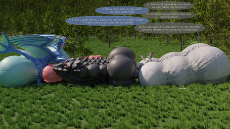 animal_genitalia anthro ball_growth ball_size_difference balls balls_expansion big_balls big_penis comparing competition dialogue duo expansion feral genital_expansion genital_growth genitals growth huge_balls huge_penis hyper hyper_balls hyper_genitalia hyper_penis immobile knot knotted_penis male multi_balls multi_genitalia non-mammal_balls outside penile_spines penis penis_expansion penis_size_difference sheath size_difference transformation vein veiny_balls veiny_penis a3person bonzaipalmtree mythology drash_(character) zai_(bonzaipalmtree) dragon mythological_creature mythological_scalie scalie 16:9 3d_(artwork) digital_media_(artwork) hi_res sequence widescreen