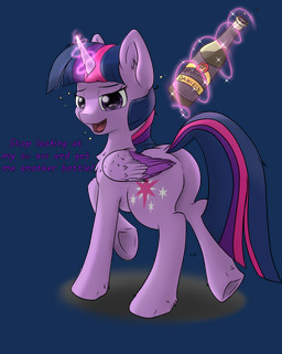 alcohol beverage bubble cider cutie_mark drunk drunk_bubble female feral fur horn looking_at_viewer looking_back looking_back_at_viewer magic magic_user mane markings purple_body purple_eyes purple_fur purple_mane purple_tail purple_wings quadruped rear_view simple_background solo striped_mane striped_markings striped_tail stripes substance_intoxication tail tail_markings talking_to_viewer telekinesis text transparent_background wings playful_wings friendship_is_magic hasbro my_little_pony mythology twilight_sparkle_(mlp) equid equine mammal mythological_creature mythological_equine winged_unicorn 2021 absurd_res alpha_channel digital_drawing_(artwork) digital_media_(artwork) english_text hi_res