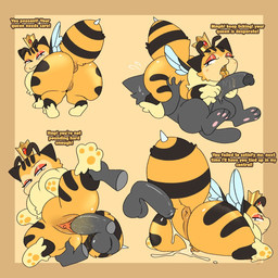 69_position antennae_(anatomy) anthro anthro_on_feral anthro_penetrating anthro_penetrating_feral anus arthropod_abdomen balls bedroom_eyes bestiality big_butt blush blush_lines bodily_fluids border brown_ears butt chest_tuft clitoral_hood clitoris crown cum cum_from_penis cum_on_ground cum_string demanding dirty_talk duo emanata eyeshadow faceless_anthro faceless_character faceless_male fangs feet female female_feral female_penetrated feral feral_penetrated fur genital_fluids genitals grey_balls grey_body grey_fur grey_penis headgear hindpaw humanoid_genitalia humanoid_penis insect_wings interspecies leg_glider_position licking looking_at_another looking_at_partner looking_at_viewer looking_back looking_back_at_another looking_back_at_partner looking_back_at_viewer lying lying_on_another makeup male male/female male_penetrating male_penetrating_female narrowed_eyes on_front on_side one_eye_closed oral orange_body orange_fur orange_tongue paws penetration penile penis penis_lick presenting presenting_anus presenting_hindquarters presenting_vulva raised_leg red_eyeshadow royalty saliva saliva_on_penis saliva_on_tongue seductive semi-anthro sex simple_background stinger striped_body striped_fur stripes sweat teeth thick_thighs tongue tongue_out tuft unsatisfied vulva wings yellow_background yellow_border snazzle_snapp arthropod bee domestic_cat felid feline felis hymenopteran insect mammal 1:1 hi_res