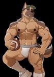 5_fingers anthro areola biceps biped bodily_fluids brown_body brown_fur bulge clothing detailed_bulge fingers footwear fur hat headgear headwear jockstrap male male_anthro muscular muscular_anthro muscular_male nipples pecs plantigrade shoes simple_background socks solo sweat transparent_background underwear wolfybuns canid canine canis domestic_dog german_shepherd herding_dog mammal pastoral_dog alpha_channel hi_res