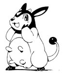 bovid bovine conditional_dnp exed_eyes female generation_2_pokemon genitals looking_at_viewer low_res mammal miltank monochrome nintendo open_mouth pokemon pokemon_(species) pussy simple_background solo white_background