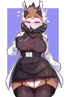 absolute_territory anthro beak big_breasts biped blush bottomwear breasts brown_body butt butt_from_the_front calm clothing coat eyelashes eyes_closed female garter_straps hand_on_breast heart_symbol inner_ear_fluff lace lace_stockings lanyard legwear neck_tuft non-mammal_breasts pencil_skirt simple_background skirt small_waist smile solo standing stockings sweater thick_thighs thigh_gap thigh_highs topwear tuft turtleneck wide_hips juppi mythology avian bird gryphon mythological_avian mythological_creature 2025 hi_res signature
