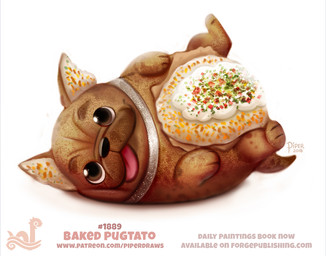 ambiguous_gender black_nose feral food humor lying on_back plant potato pun simple_background smile solo text tongue tongue_out vegetable visual_pun white_background piper_thibodeau canid canine canis domestic_dog elemental_creature flora_fauna food_creature living_vegetable mammal molosser pug small_molosser toy_dog 2018 digital_media_(artwork) digital_painting_(artwork) english_text painting_(artwork)