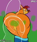 anus balls big_butt butt embarrassed fart fur genitals hair looking_at_viewer male male_farting simple_background solo text thick_thighs toilet wide_hips spaca activision crash_bandicoot_(series) crash_bandicoot bandicoot mammal marsupial absurd_res digital_media_(artwork) hi_res