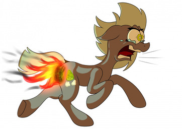 bodily_fluids burning butt butt_on_fire cutie_mark female feral fire open_mouth pain smoke solo tail tears toony hot_rolls friendship_is_magic hasbro my_little_pony limestone_pie_(mlp) earth_pony equid equine horse mammal pony digital_media_(artwork)