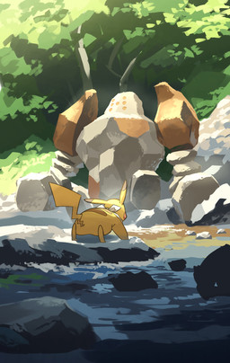 7_eyes ambiguous_gender butt duo feral grey_body male multi_eye plant rock tail tree water yellow_body hakkentai_pkdn nintendo pokemon pokemon_mystery_dungeon spike_chunsoft elemental_creature generation_1_pokemon generation_3_pokemon humanoid legendary_pokemon mineral_fauna pikachu pokemon_(species) regirock rock_creature 2025 hi_res