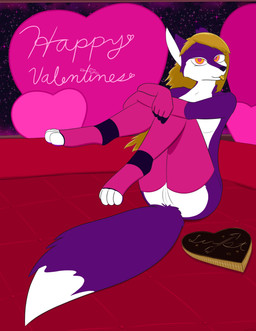 clothing female holidays leggings legwear machine paws pose presenting saphiretail space sporefox1 valentine's_day danielle_(sporefox) android canid canine fox mammal robot absurd_res hi_res pinup