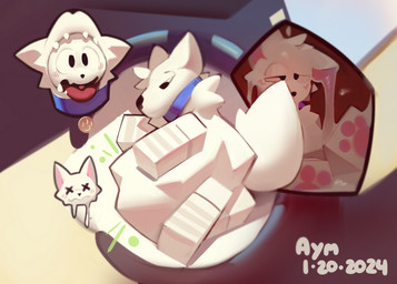 anthro belly big_belly collar digestion duo inside lying oral_vore overweight vore white_body aymbord roblox canid canine canis domestic_dog mammal 2024 dated digital_media_(artwork) hi_res