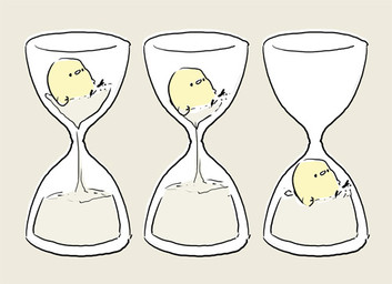 ambiguous_gender base_one_layout basic_sequence border dot_eyes feathers feral grey_background hourglass_(object) linear_sequence one_row_layout sand simple_background simple_eyes sitting solo three_frame_image three_frame_sequence what yellow_body yellow_border yellow_feathers young pinopino avian bird 2011 low_res sequence