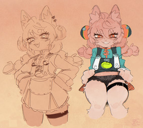 anthro clothed clothing female hair inner_ear_fluff pink_body pink_hair simple_background smile solo tuft goonie-san mihoyo zenless_zone_zero zhao_(zenless_zone_zero) lagomorph leporid mammal rabbit thiren digital_media_(artwork) hi_res