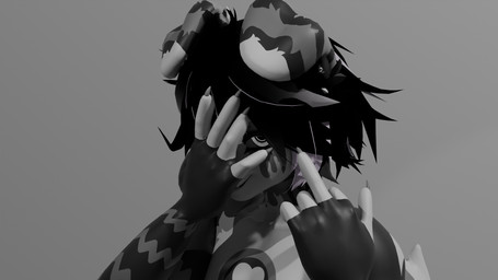 anthro fur gesture hand_gesture hand_on_face looking_at_viewer male middle_finger pose simple_background smile smiling_at_viewer solo oblivionart oblivion_(oblivionart) canid canine canis domestic_dog herding_dog mammal pastoral_dog sheepdog 16:9 3d_(artwork) digital_media_(artwork) hi_res monochrome widescreen