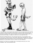 anthro belt boots clothing dominant dominant_female duo female footwear hypnosis lure male male/female mind_control shoes submissive submissive_male tail text sleepymaid canid canine canis domestic_cat domestic_dog felid feline felis mammal 2009 english_text hi_res monochrome